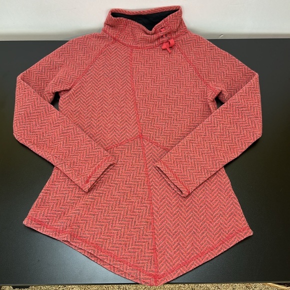 Prana Mattea Wool Blend Chevron Pattern Top Mock Neck Sz M Asymmetrical Hem - Picture 13 of 13